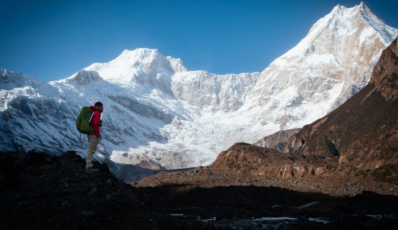 mountain view of trekking in nepal
